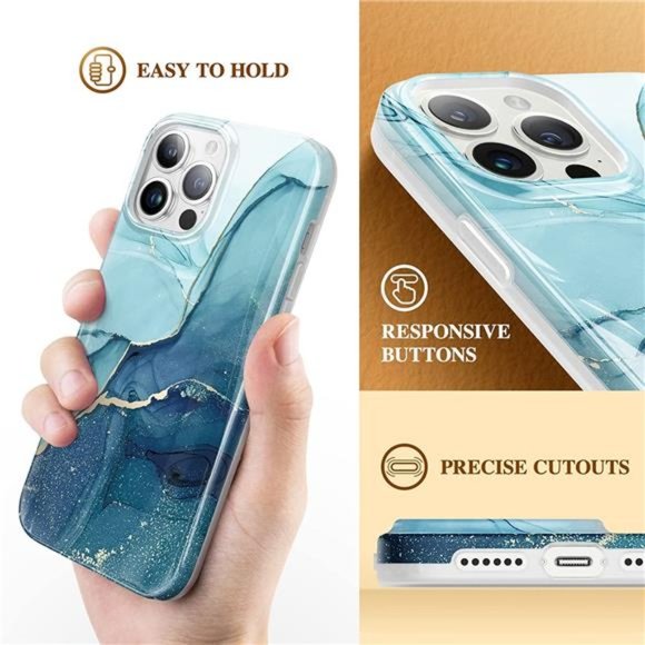 For iPhone 14 Pro Max 6.7" Military Grade Drop Protection Marble Shockproof Case - Picture 4 of 5